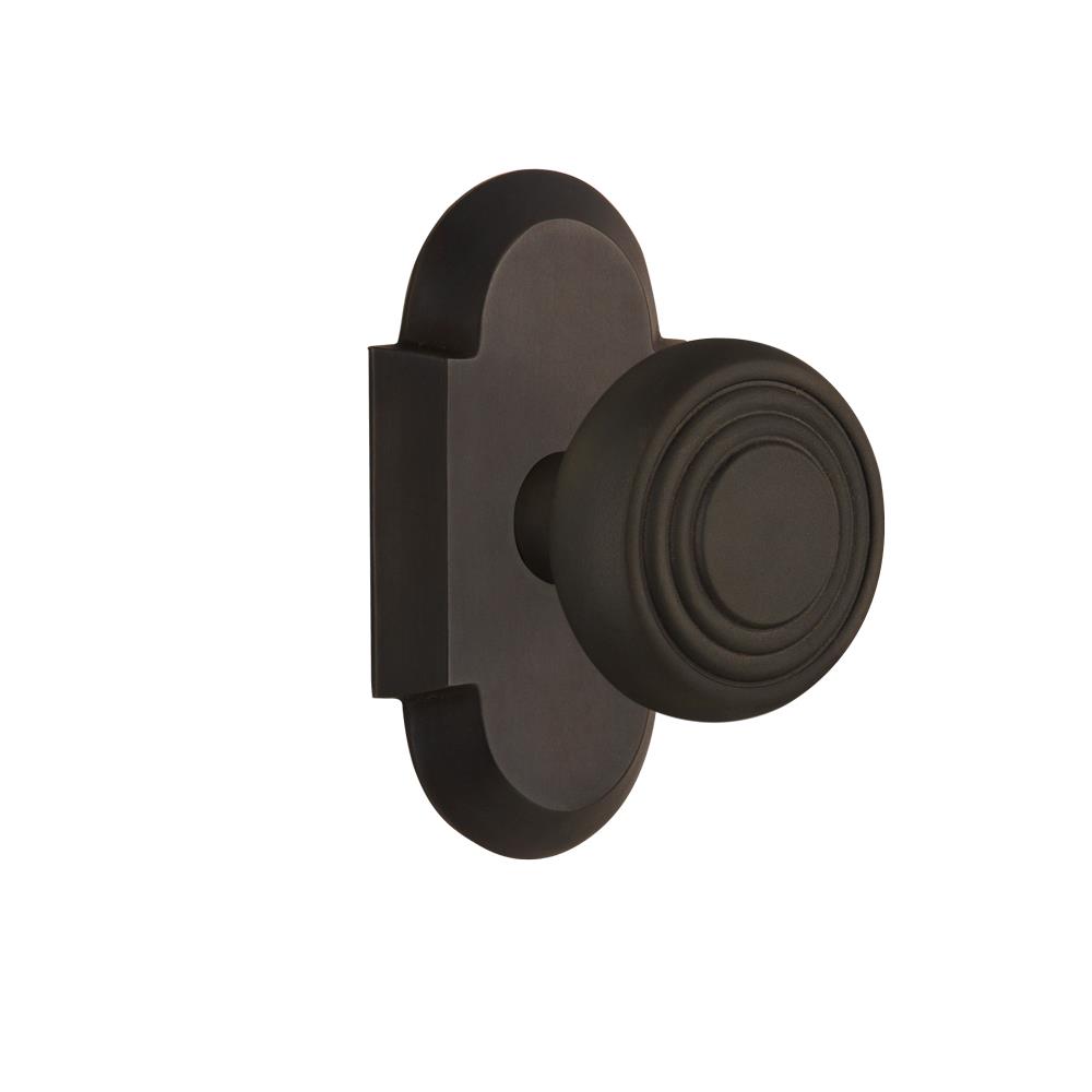 Nostalgic Warehouse COTDEC Complete Passage Set Without Keyhole Cottage Plate with Deco Knob in Oil-Rubbed Bronze